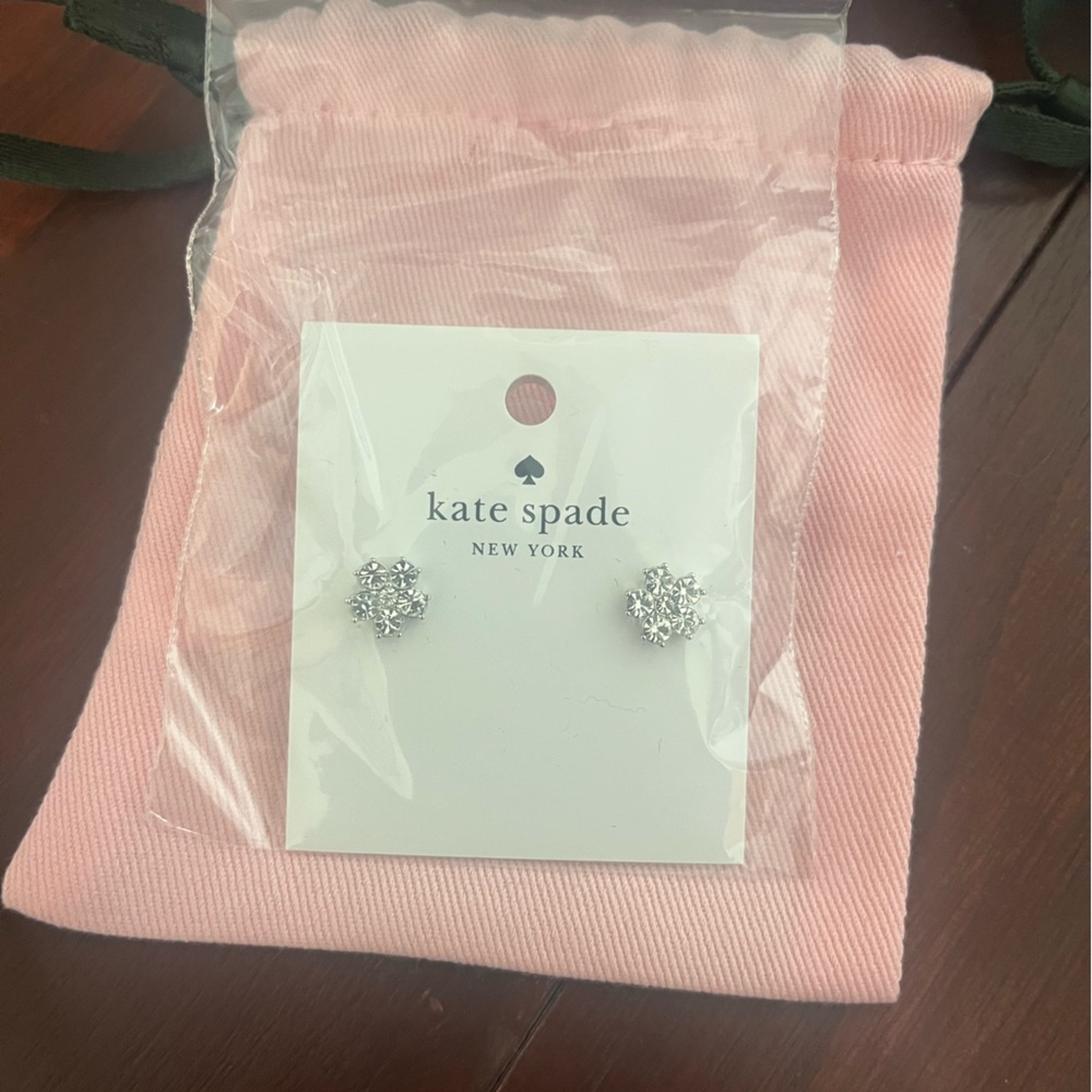 Kate Spade Clear Silver Stud Earrings